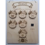 Panneau des émotions enfant en bois – Prénom personnalisé – Jeu éducatif