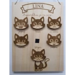 Panneau des émotions enfant en bois – Prénom personnalisé – Jeu éducatif