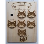 Panneau des émotions enfant en bois – Prénom personnalisé – Jeu éducatif