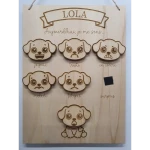 Panneau des émotions enfant en bois – Prénom personnalisé – Jeu éducatif