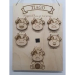 Panneau des émotions enfant en bois – Prénom personnalisé – Jeu éducatif