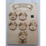 Panneau des émotions enfant en bois – Prénom personnalisé – Jeu éducatif