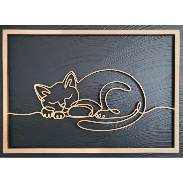 Décoration murale chat en bois – Cadre raffiné