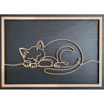 Décoration murale chat en bois – Cadre raffiné