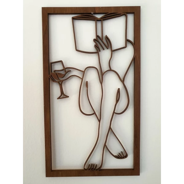 Décoration murale bois femme lisant un livre – Ambiance détente