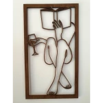 Décoration murale bois femme lisant un livre – Ambiance détente