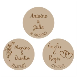 Bouchon de vin personnalisé bois gravé mariage