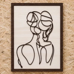 Décoration murale femme de dos en bois – Line art délicat et charmant