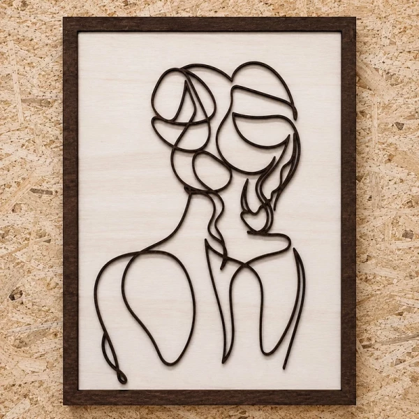 Décoration murale femme de dos en bois – Line art délicat et charmant