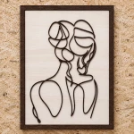Décoration murale femme de dos en bois – Line art délicat et charmant