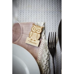 Marque-place animaux de la forêt en bois avec prénom personnalisé