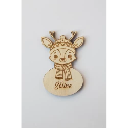Marque-place animaux d’hiver personnalisé en bois