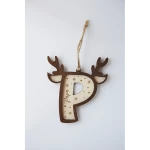 Suspension de Noël avec initiale et prénom en bois