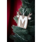 Suspension de Noël avec initiale et prénom en bois