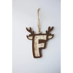 Suspension de Noël avec initiale et prénom en bois