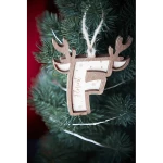 Suspension de Noël avec initiale et prénom en bois
