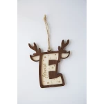 Suspension de Noël avec initiale et prénom en bois