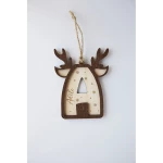 Suspension de Noël avec initiale et prénom en bois