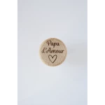 Bouchon personnalisé Papa ou Maman avec cœur en bois