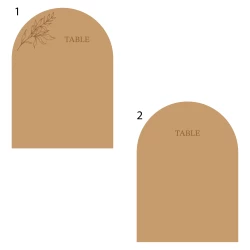 Menu gravé et numéro de table personnalisé en bois