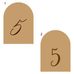 Menu gravé et numéro de table personnalisé en bois