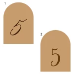 Menu gravé et numéro de table personnalisé en bois