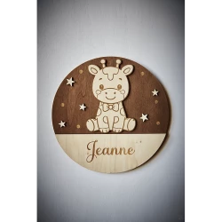 Décoration animaux et ciel étoilé avec prénom en bois
