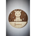 Décoration animaux et ciel étoilé avec prénom en bois