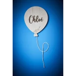 Ballon mural avec cordelette et prénom en relief