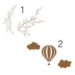 Ballon mural avec cordelette et prénom en relief