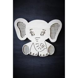 Éléphant effet rotin avec prénom sur nuage