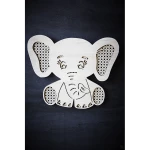 Éléphant effet rotin avec prénom sur nuage