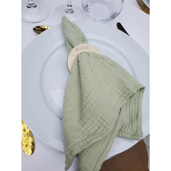 Marque-place rond de serviette  “Talia” – Mis en assiette
