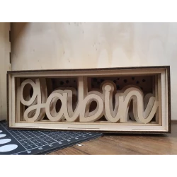 Boite à lumière prénom horizontal lumière éteinte