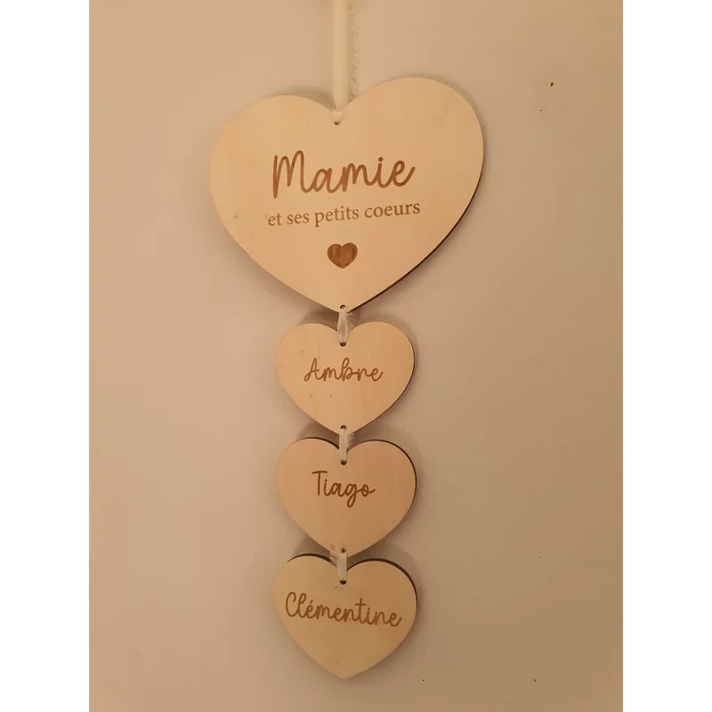 Décoration murale Mamie et ses petits coeurs - applique murale