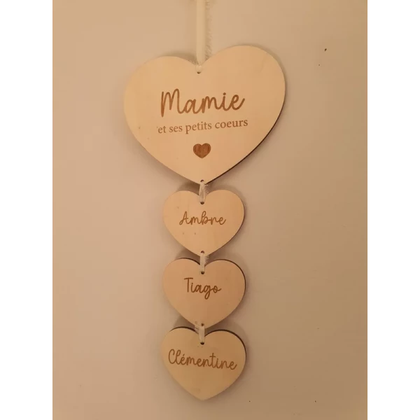 Décoration murale Mamie et ses petits coeurs - applique murale