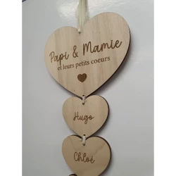 Décoration murale Papi et Mamie et leurs petits coeurs vue de coté