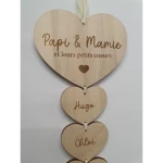 Décoration murale Papi et Mamie et leurs petits coeurs vue de près