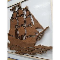 Décoration murale bateau à voiles vue de côté