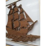 Décoration murale bateau à voiles vue de côté