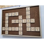 Décoration murale puzzle familial en bois, vue de côté