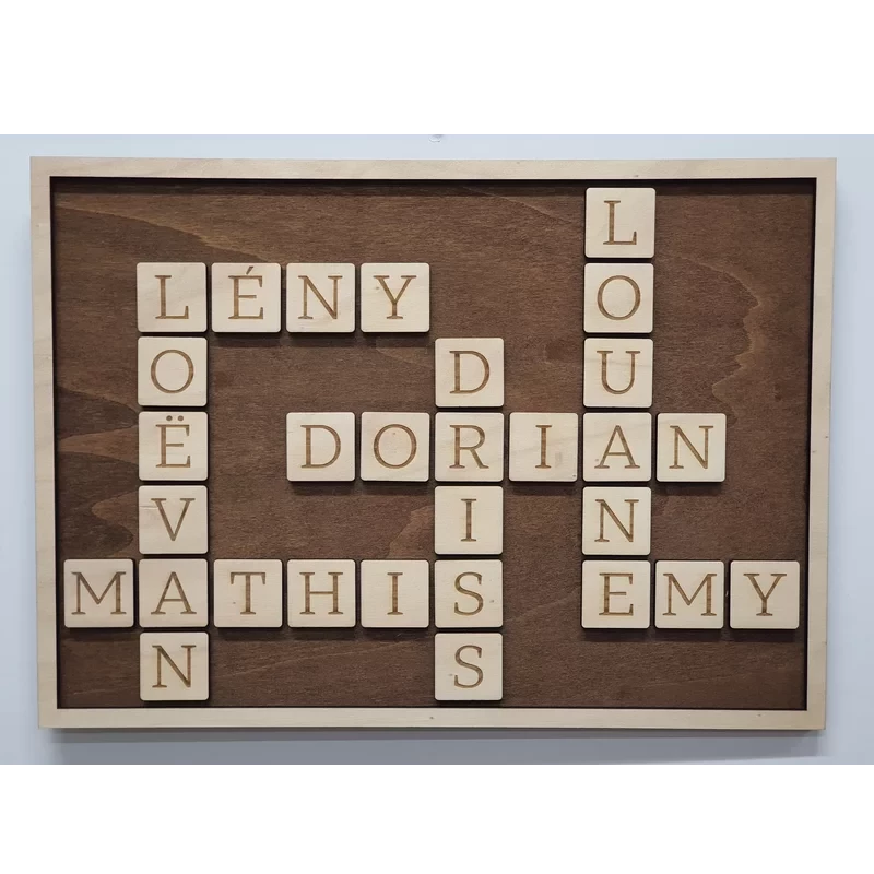 Décoration murale puzzle familial bois