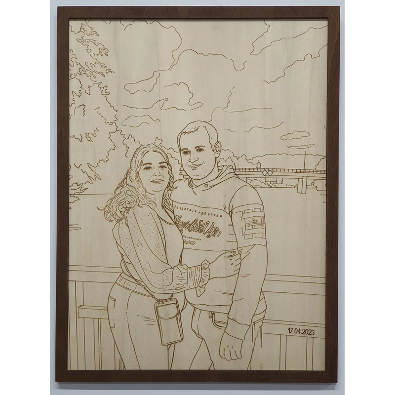 Décoration murale photo tracée et gravée