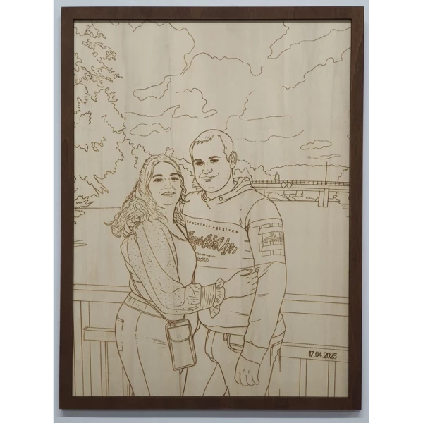 Décoration murale photo tracée et gravée