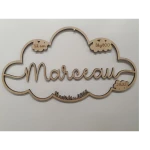 Décoration murale nuage avec prénom et informations de naissance